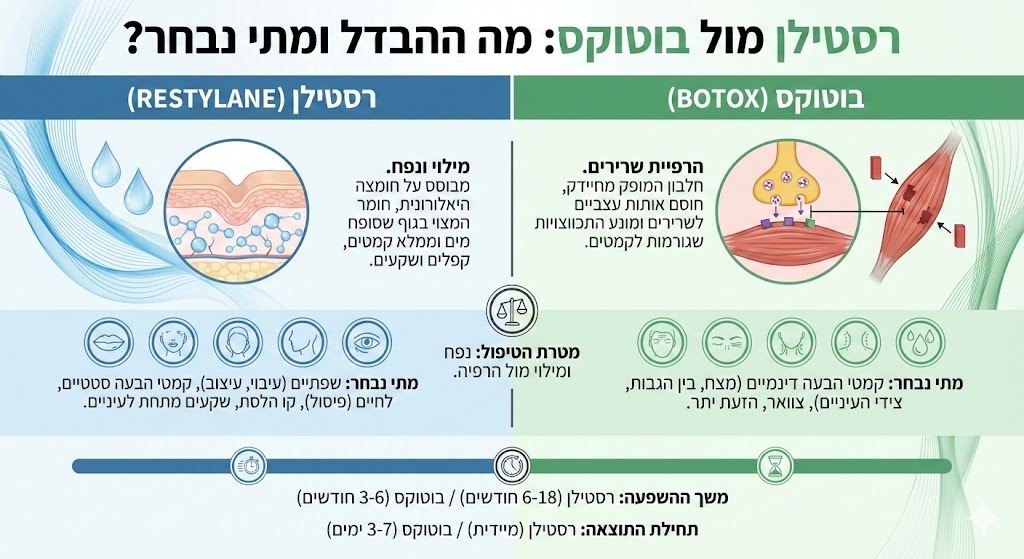מה ההבדל בין רסטלין לבוטוקס ומתי נבחר בכל אחד מהם?