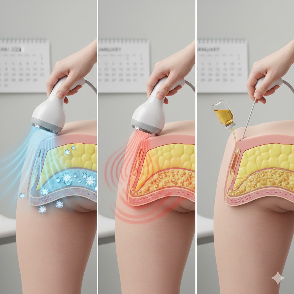 המסת שומן בירכיים 